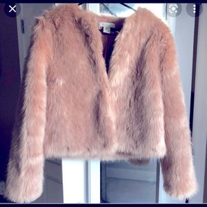 Rachel Zoe Blush pink faux fur jacket/Never worn